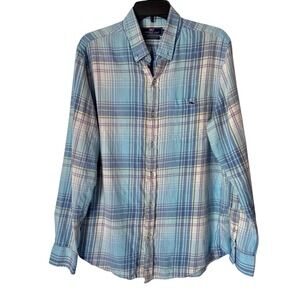 Vineyard Vines Men Plaid Shirt Long Sleeve Button Down Size M